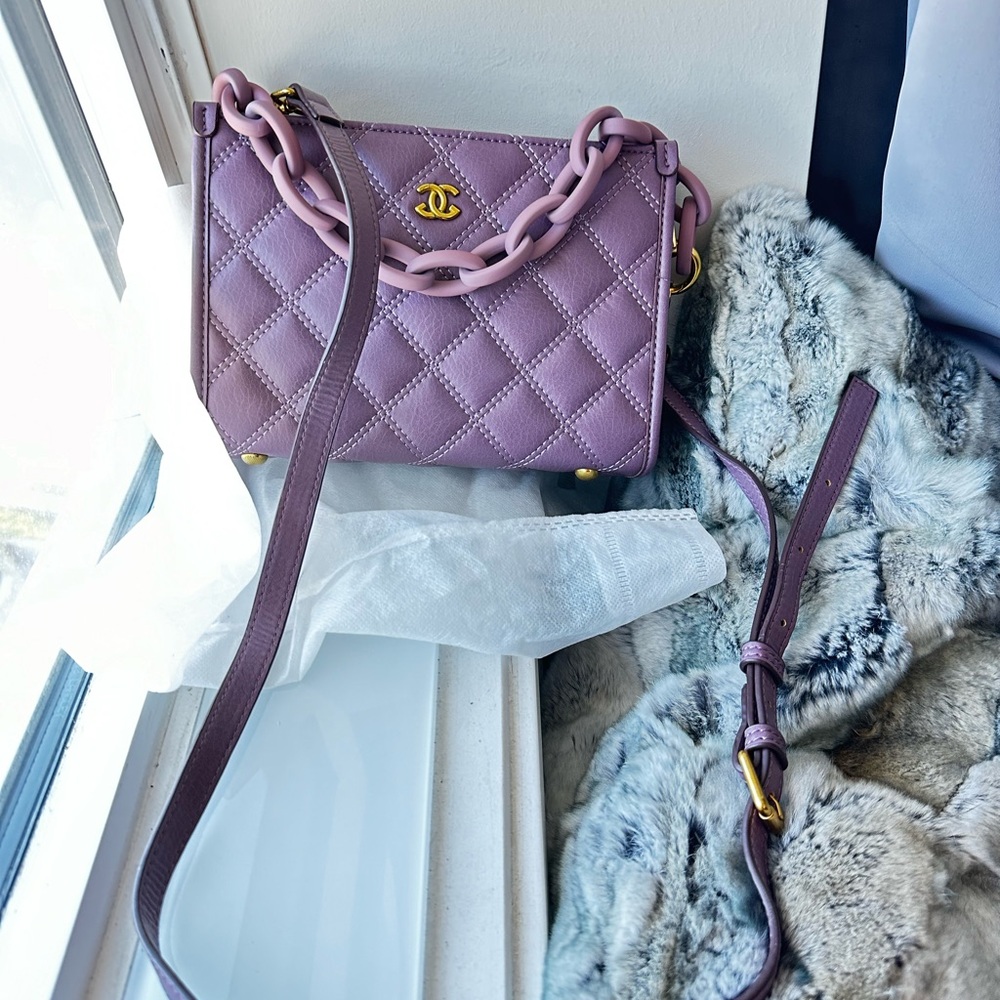 Brand New Lilac Quilted Crossbody Bag
